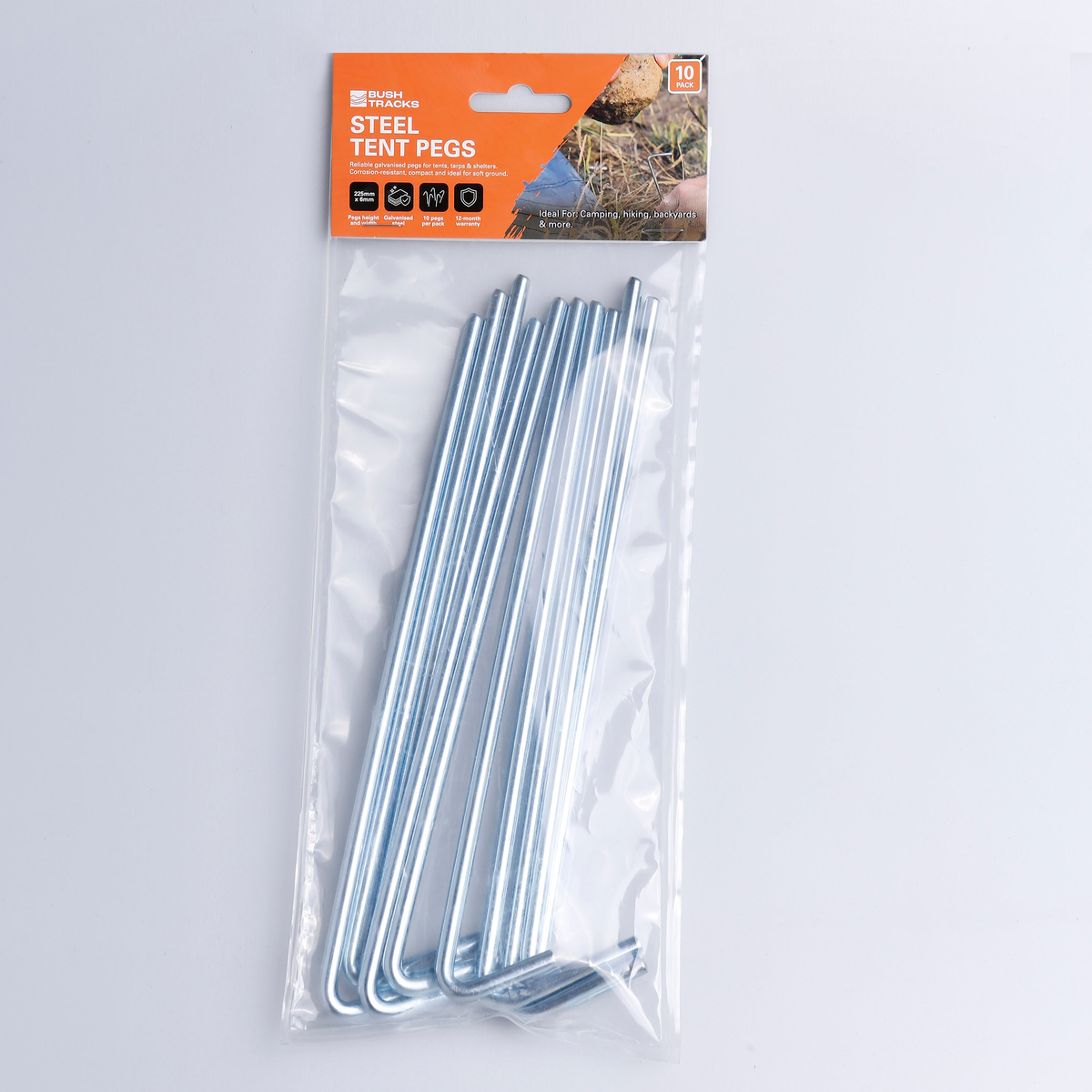 Bush Tracks Tent Pegs 10 Pack - 22.5cm