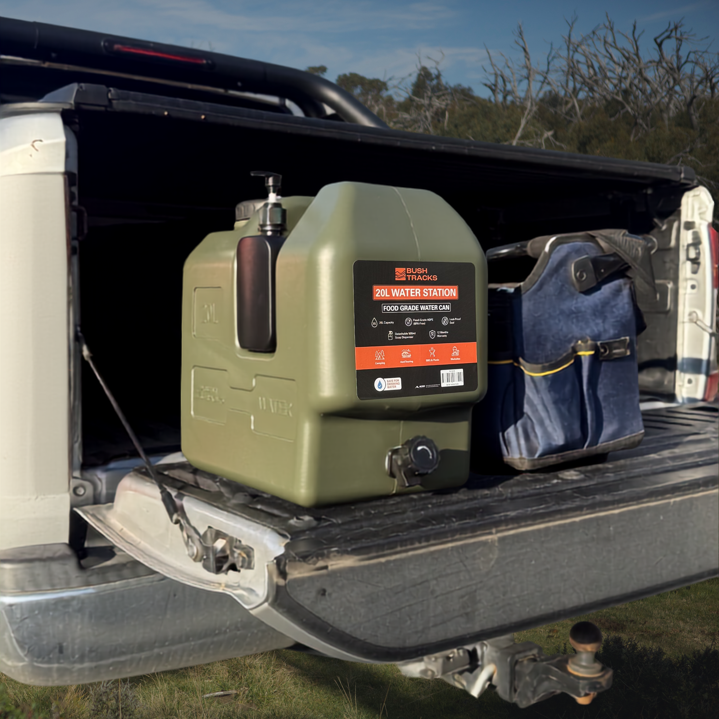 20L Water Station With Soap Dispenser – Bush Tracks