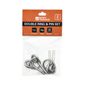 Bush Tracks Double Ring & Pin Set (2 Pack) Silver