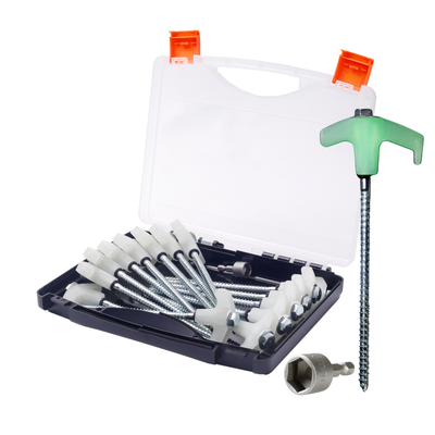 Glow In The Dark Screw in Tent Peg 16-Piece Set