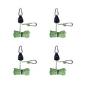 Glow In the Dark 4m Rope Ratchet Tie Downs with Carabiners - 4 Pack