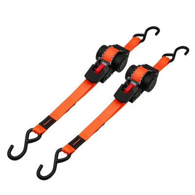 Retractable Automatic Ratchet Tie Downs, 25mm x 3.5m, 680kg - 2 pack